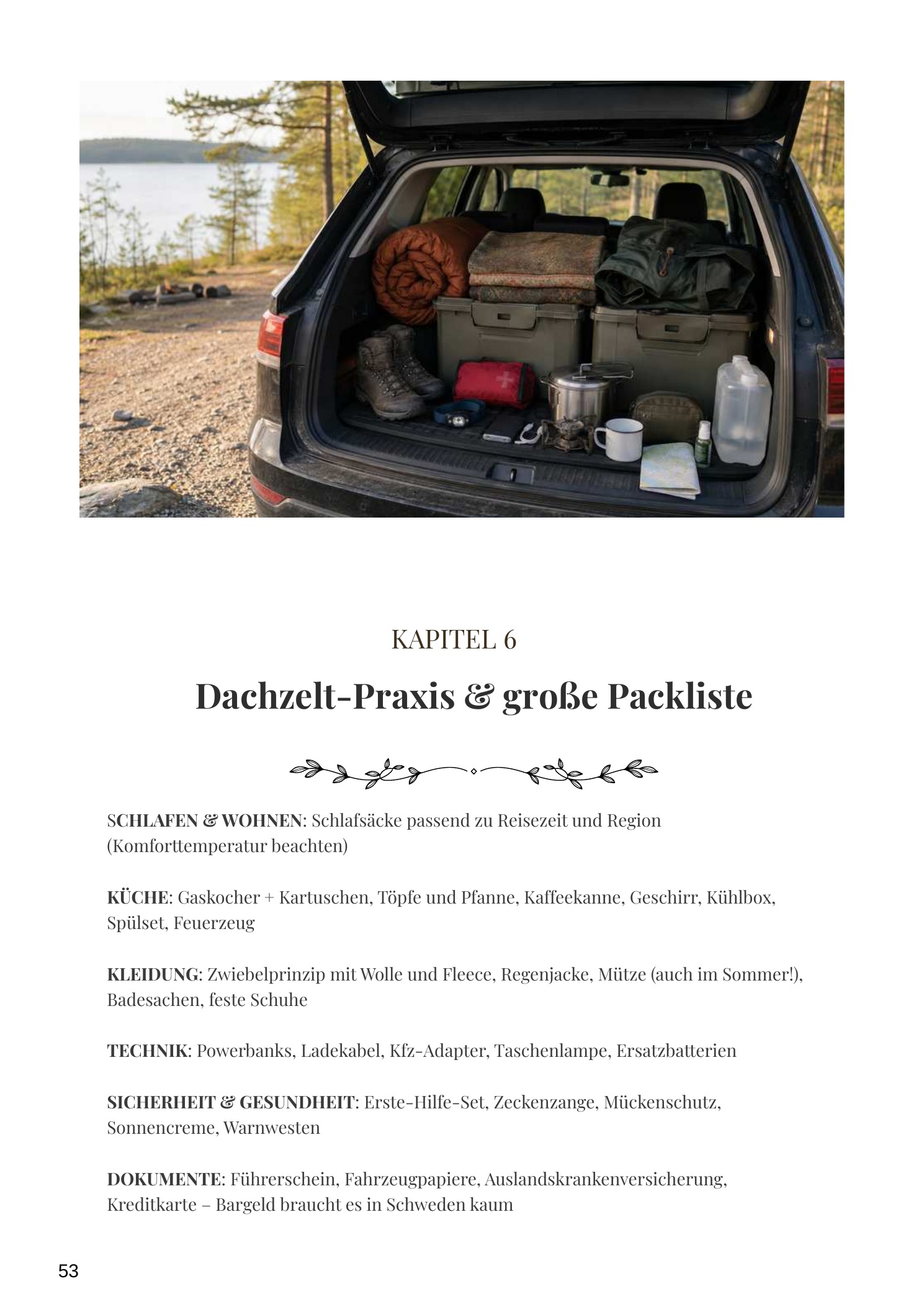 Dachzelt-Praxis & große Packliste